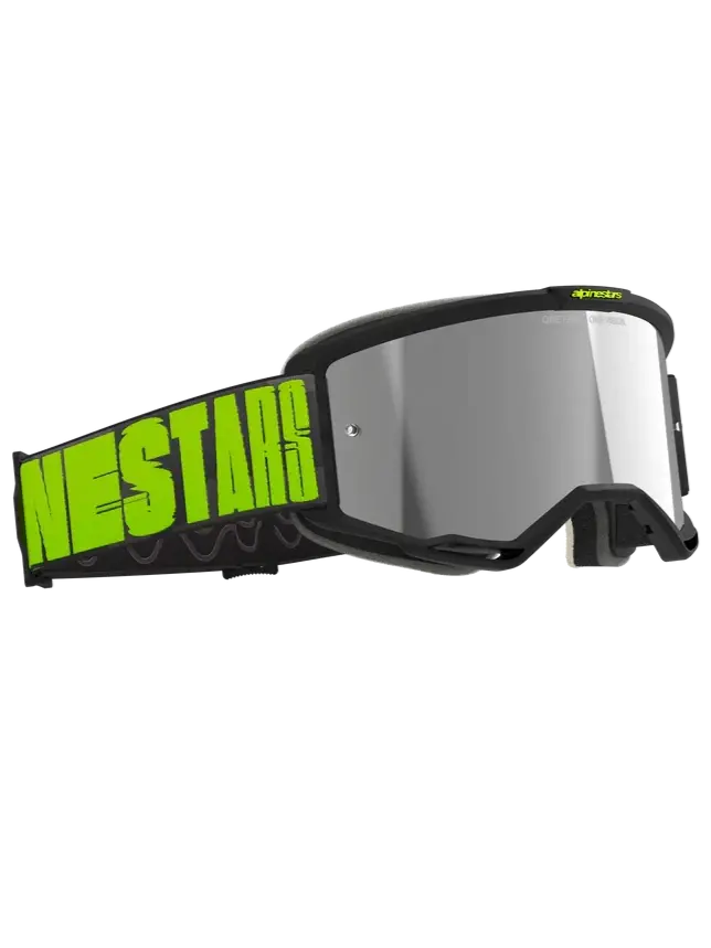 Alpinestars Vision 5 Hollow Goggles Charcoal Fluo Yellow - Silver Mirror Lens 1