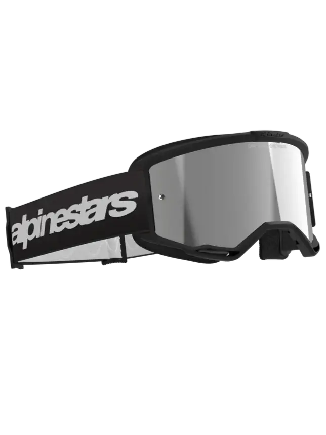 Alpinestars Vision 3 Wordmark Goggles Black - Silver Mirror Lens 1