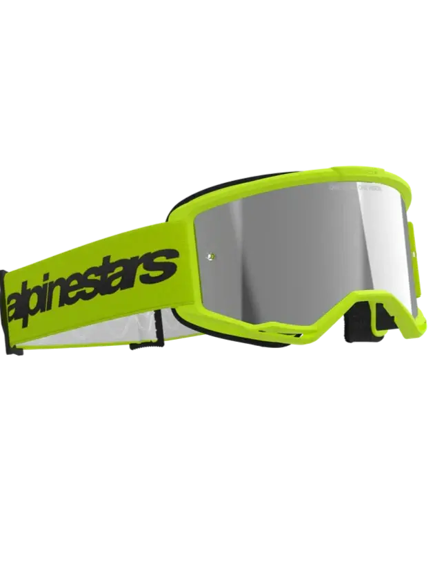 Alpinestars Vision 3 Wordmark Goggles Yellow Fluo - Silver Mirror Lens 1