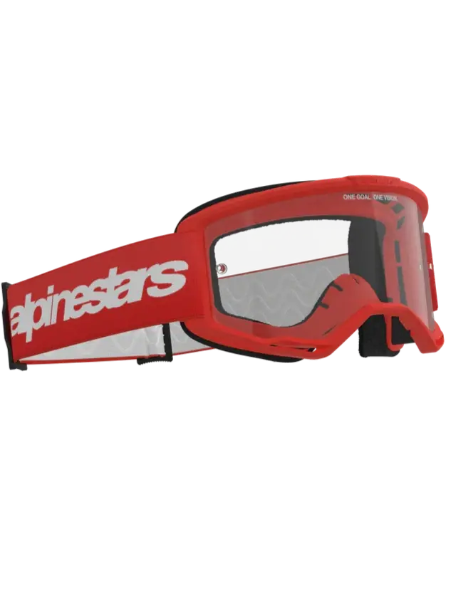 Alpinestars Vision 3 Wordmark Goggles Red - Clear Lens 1