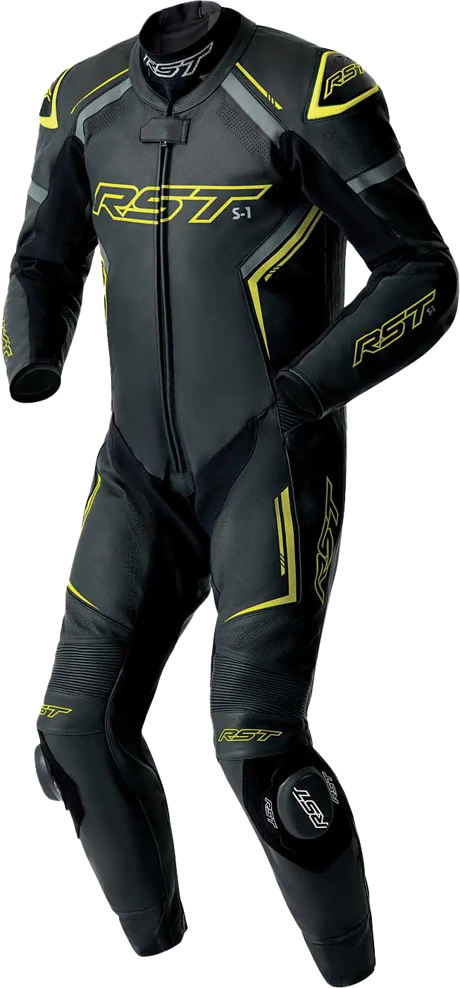 Rst S1 D3o Suit Blk/Gry/Flo Yel Leather Xl 103604F.Yel-46 1