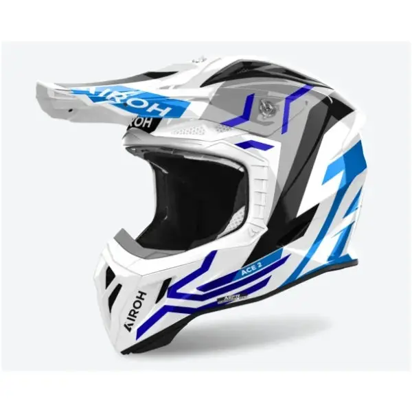 Airoh Aviator Ace 2 Ground Blue Gloss Helmet 1