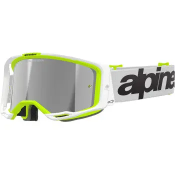 Alpinestars Goggles Goggle Vision 8 Wrdmrk Wht/Ylw Fl/Mir Sil 5101325-2501 1