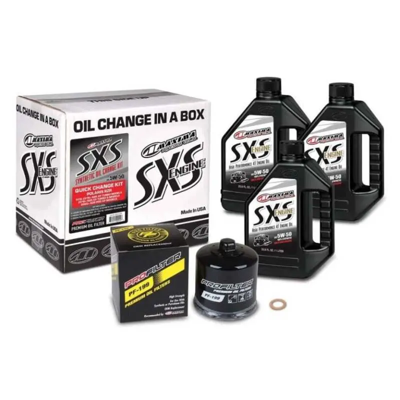 Maxima Sxs Polaris Rzr/Ranger Quick Change Kit W/Full Synthetic 5W50 Engine Oil/Filter/Hardware 1