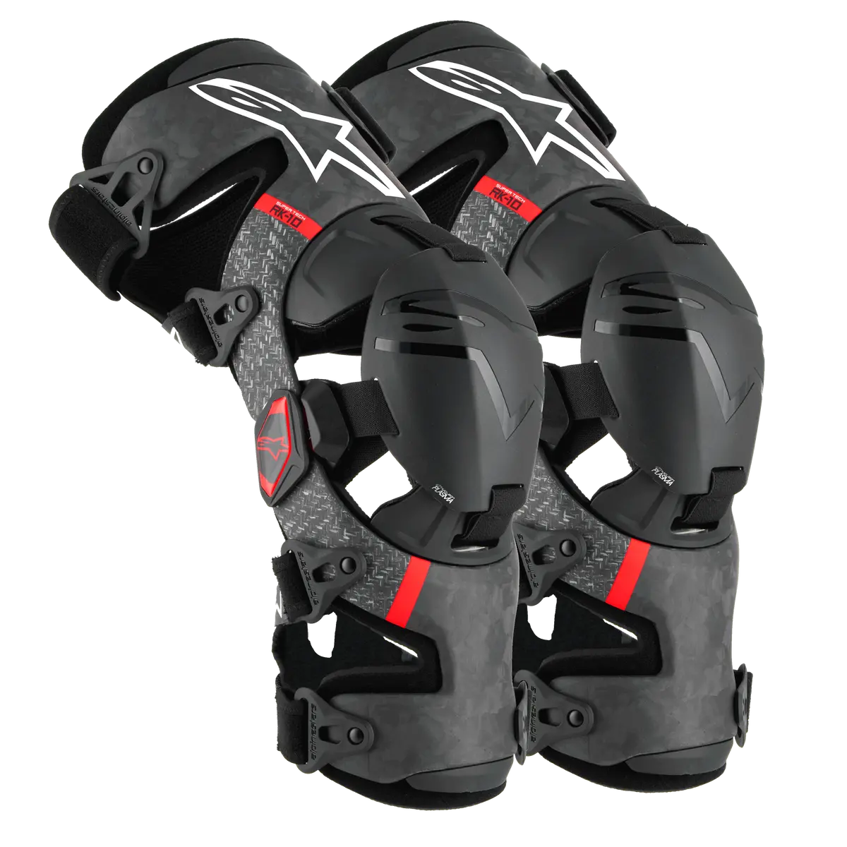 Alpinestars Rk10 Plasma Carbon Knee Braces Black Red 1