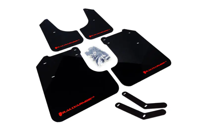 Rally Armor 08-10 Subaru Wrx / 08-11 Impreza 2.5I (Hatch/Sedan) Black Ur Mud Flap W/Red Logo 1