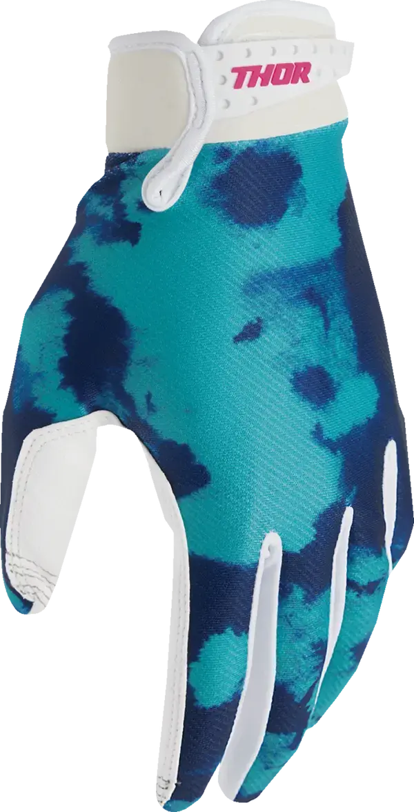 2026 Thor Glove Youth Launchmode Bleach White Aqua 4