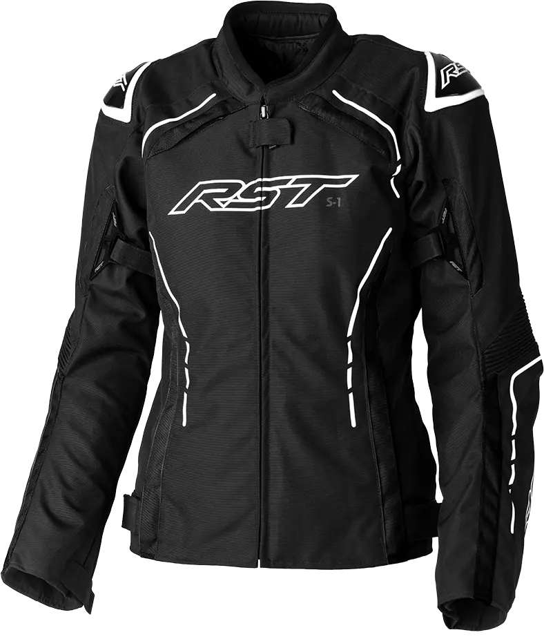 Rst Ladies S1 Ce Jacket Black/White Textile Sm 103056Whi-10 1