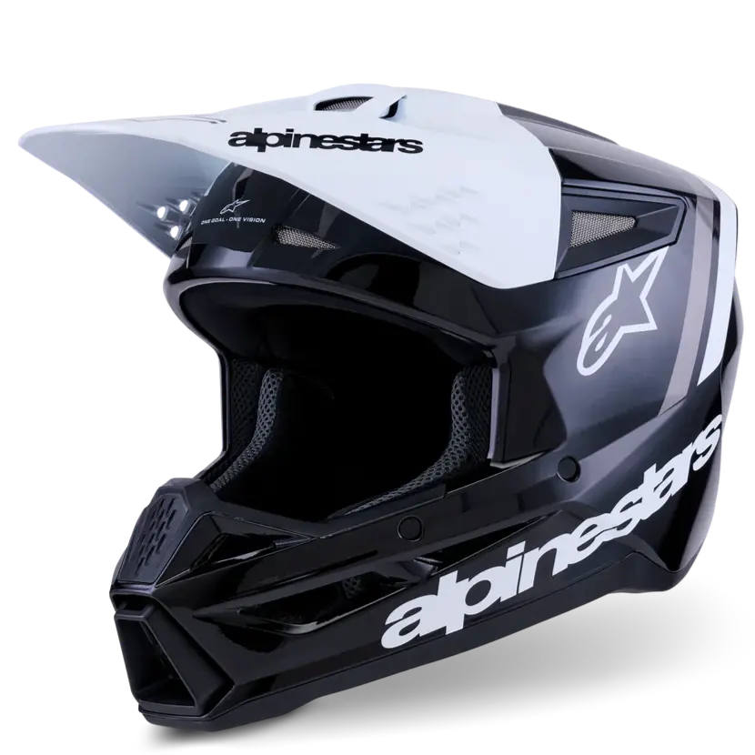 Alpinestars Helmet Sm3 Radium Helmet Black White Gray Gloss 1