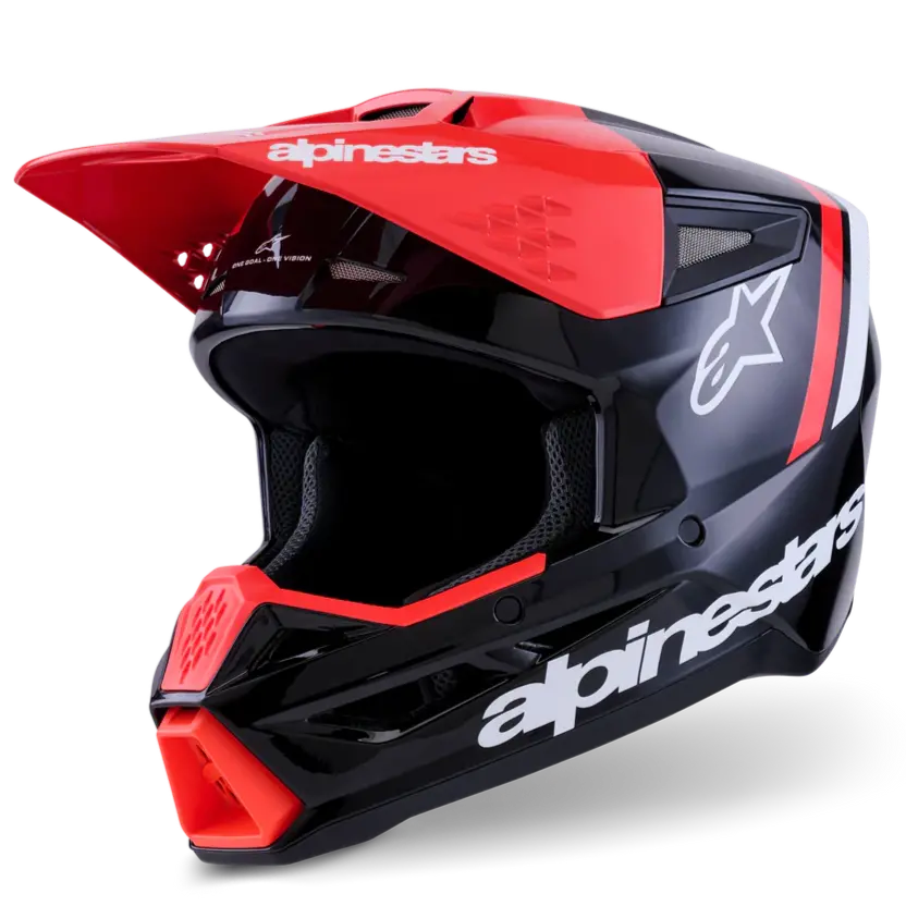 Alpinestars Helmet Sm3 Radium Helmet Black Red Fluo White Gloss 1