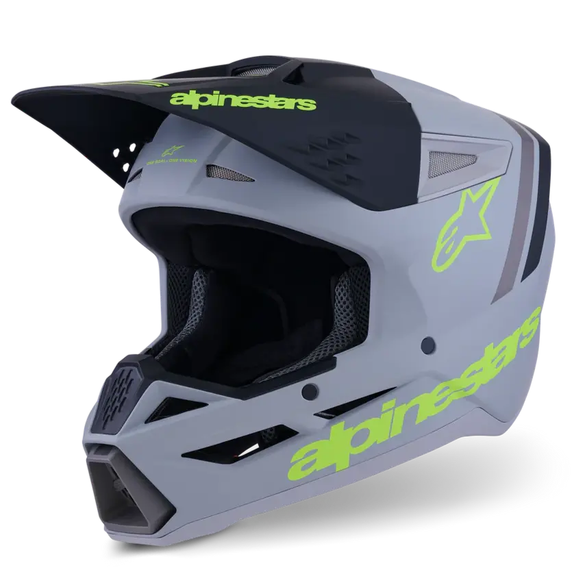Alpinestars Helmet Sm3 Radium Helmet Gray Black Yellow Matt 1
