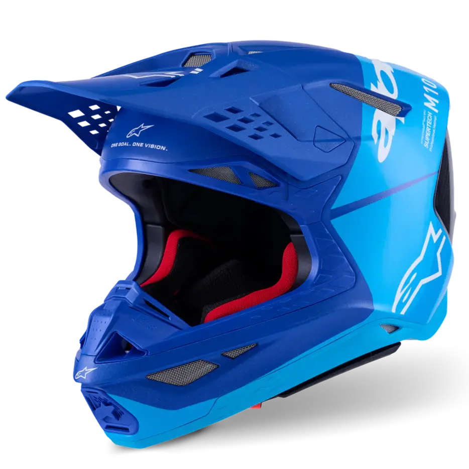 Alpinestars Helmet Supertech Sm10 Flood Helmet  - Met Blue Med Blue Blk Carbon 1