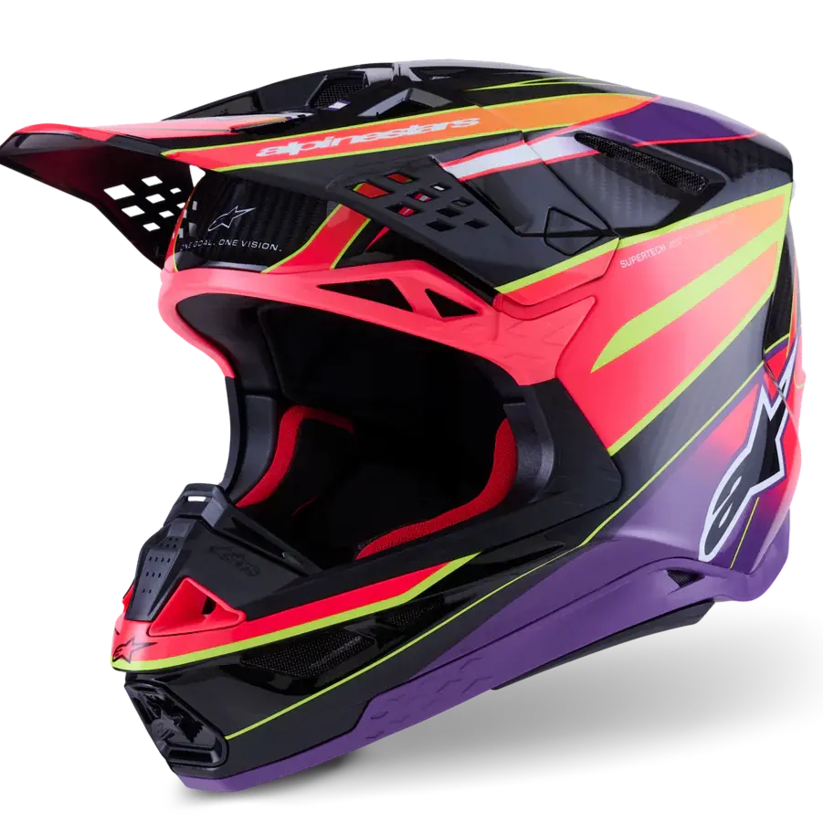 Alpinestars Helmet Supertech Sm10 Era Helmet - Pink Violet Yellow Fluo Gloss 1