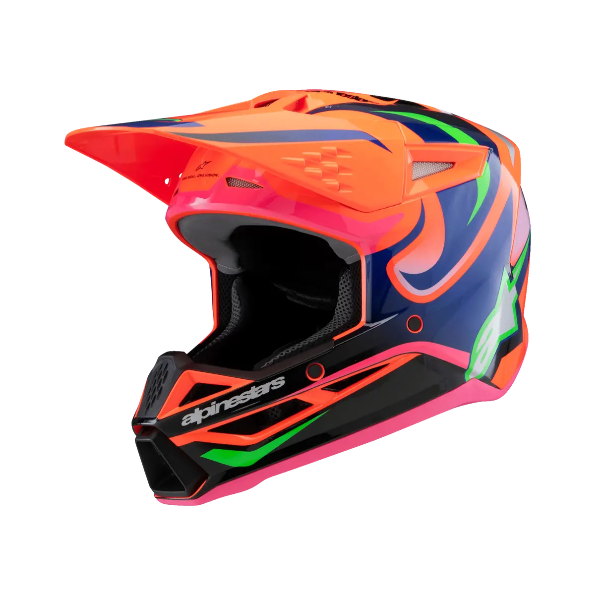 Alpinestars Youth Helmet Deegan Orange Fluo Purple Pink 1