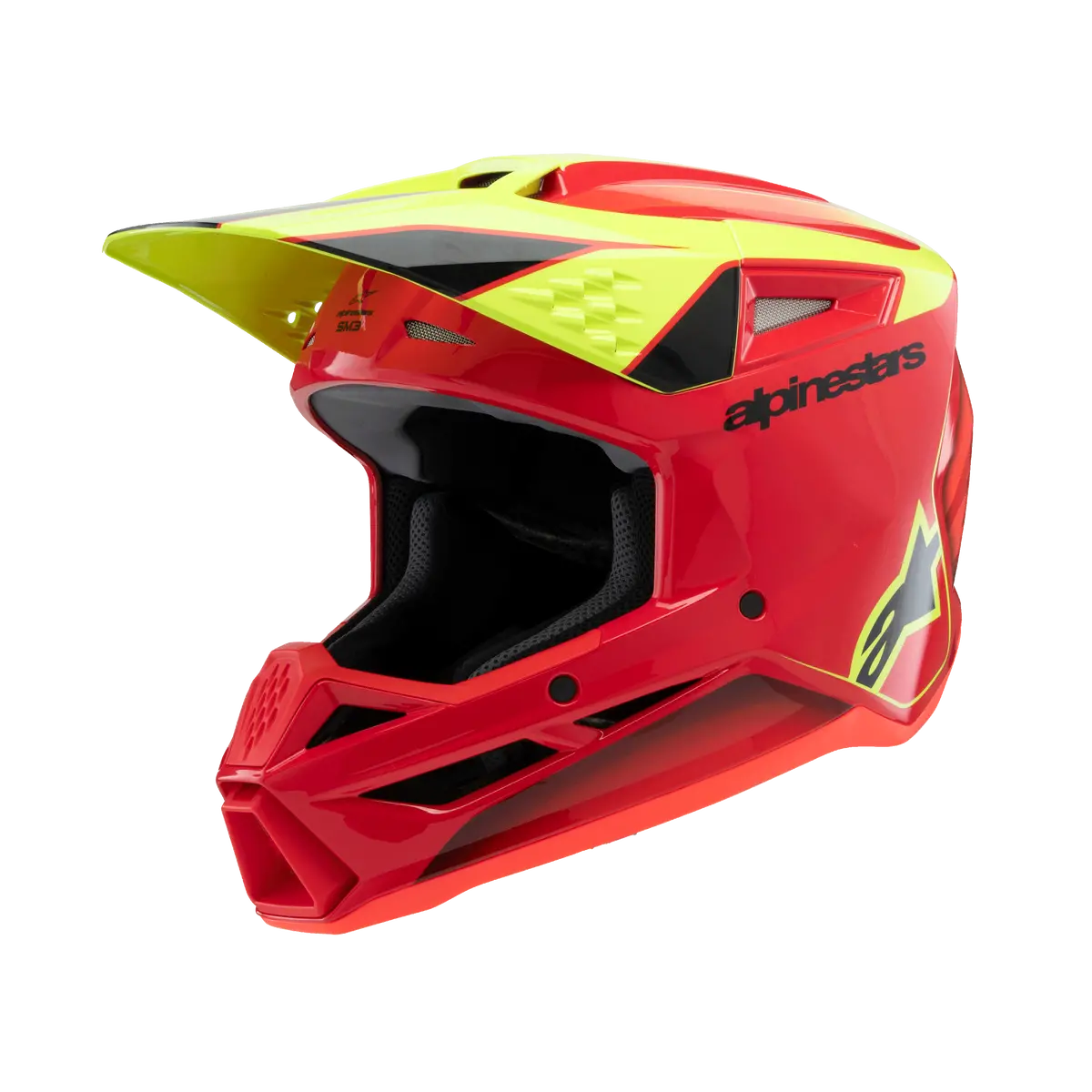 Alpinestars Youth Helmet Sm3 Fray Red Yellow Black Gloss 1