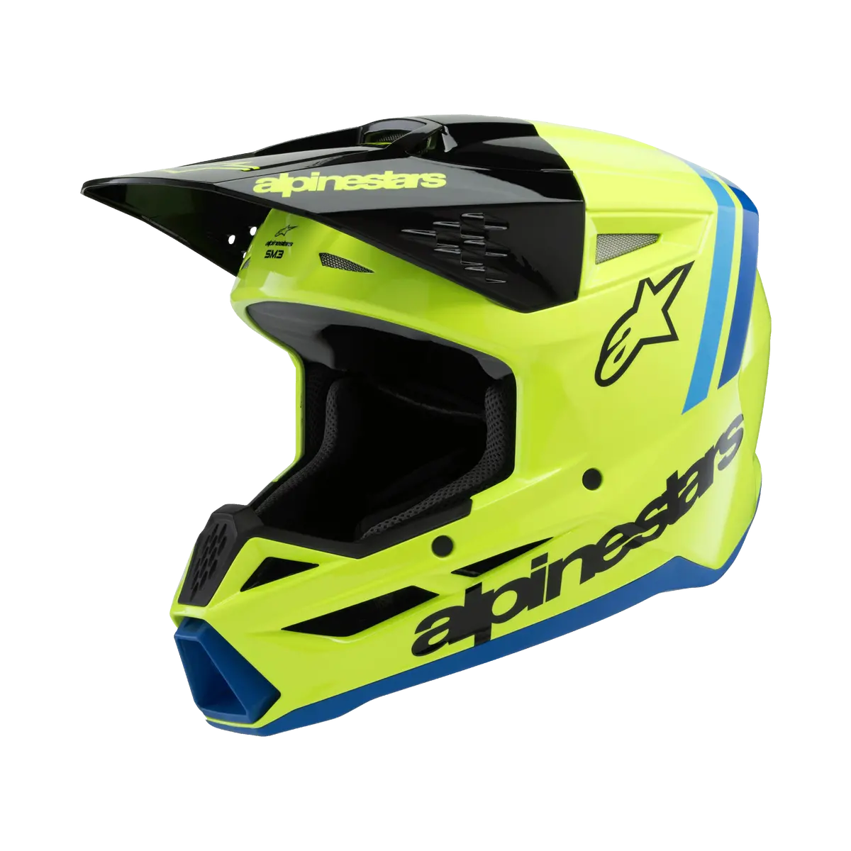Alpinestars Youth Helmet Sm3 Radium Yellow Black Blue 1