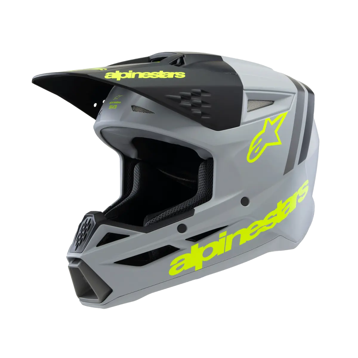 Alpinestars Youth Helmet Sm3 Radium Grey Black Yellow Matte 1