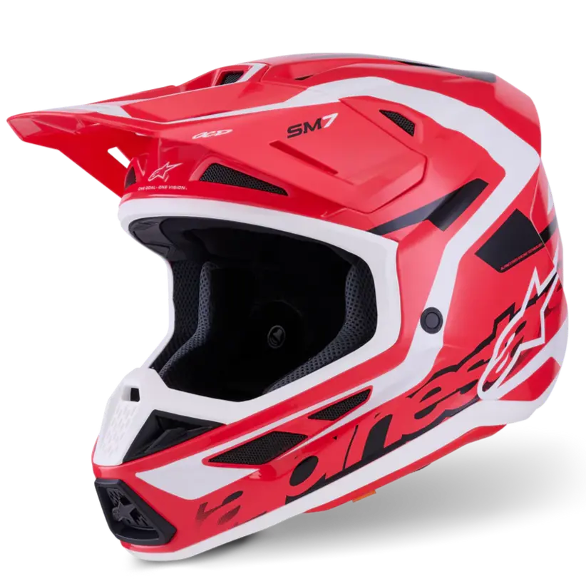 Alpinestars Helmet Supertech S-M7 Deed Helmet - Red Black White Gloss 1