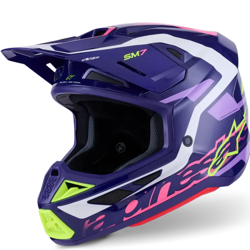 Alpinestars Helmet Supertech S-M7 Deed Helmet - Purple Pink Gloss 1