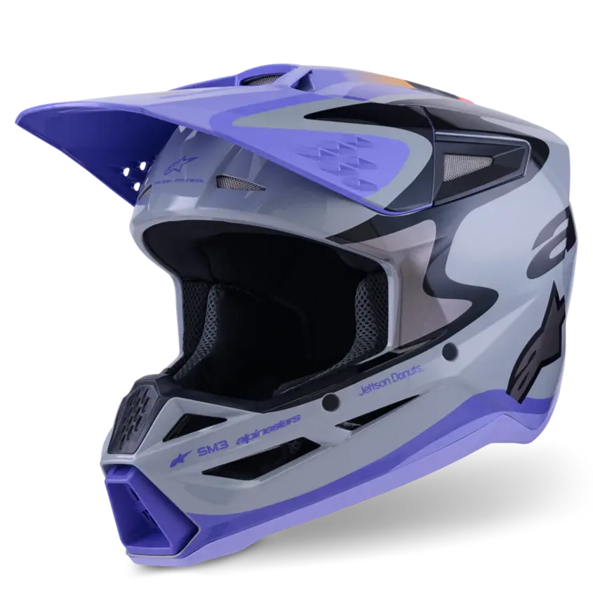 Alpinestars Helmet Sm3 Jettson Gray Purple Black Gloss 1