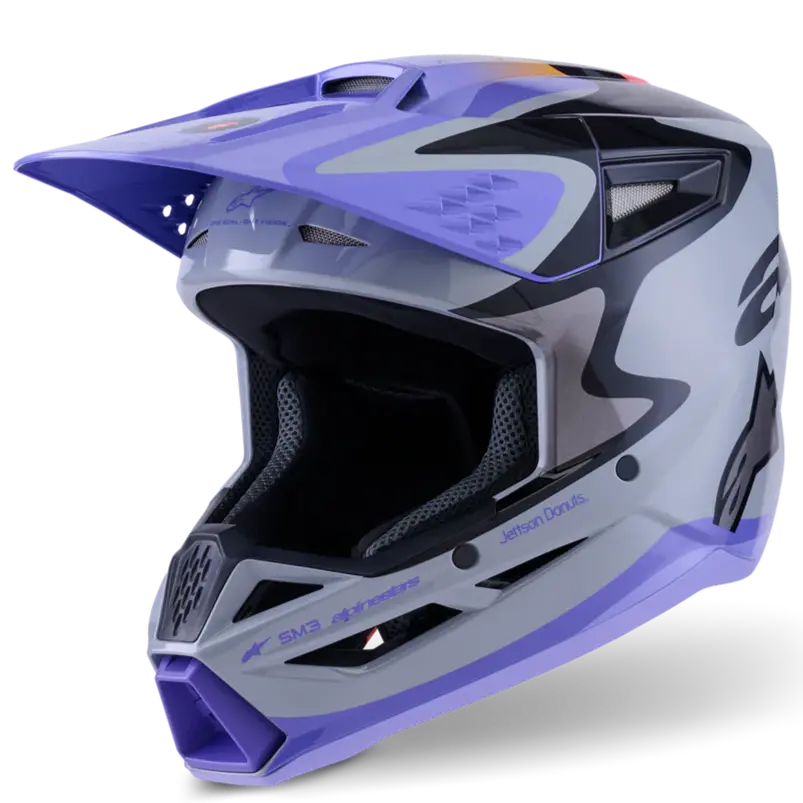 Alpinestars Youth Helmet Sm3 Jettson Gray Purple Black Gloss 1