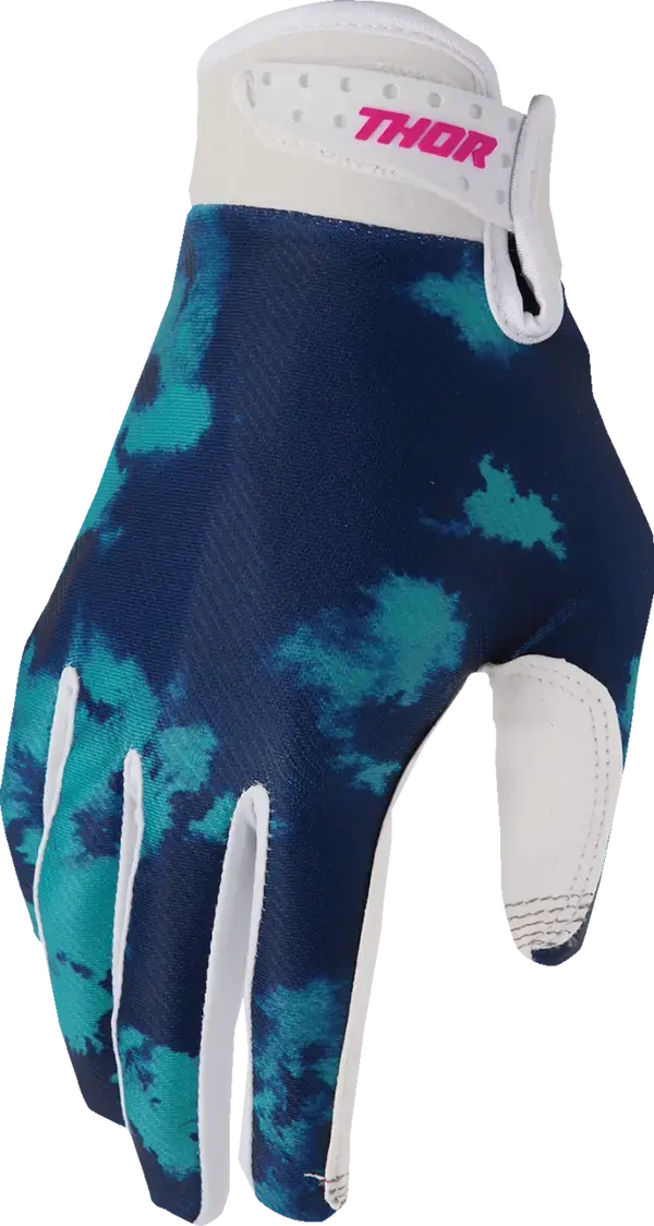 2026 Thor Glove Youth Launchmode Bleach White Aqua 1