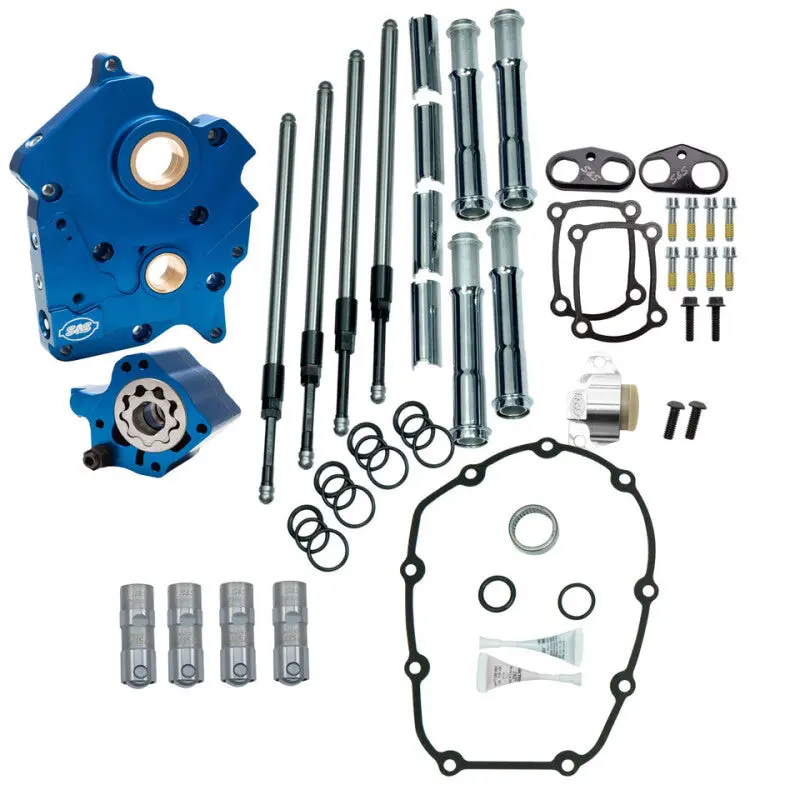 S&S Cycle 2017+ M8 Wc Model Cam Chest Kit W/O Cam - Chrm Pushrod Tubes & Chain Tensioner - Incl. Vvt 1