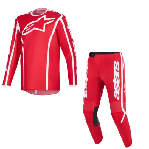 2026 Alpinestars Fluid Apex Kids Kit Combo - Red White 1