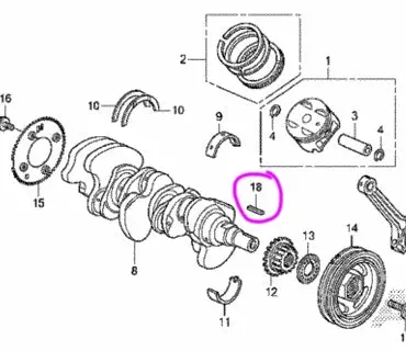 Oem Honda Crank Key (4.5X24) 1