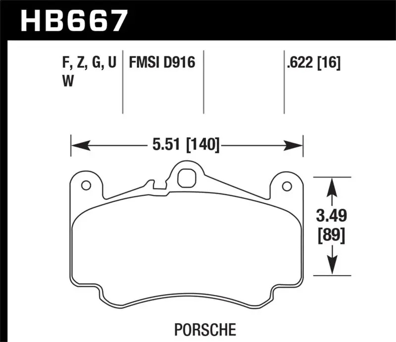 Hawk 11-12 Porsche 911 Targa 4S Hps 5.0 Front Brake Pads 1