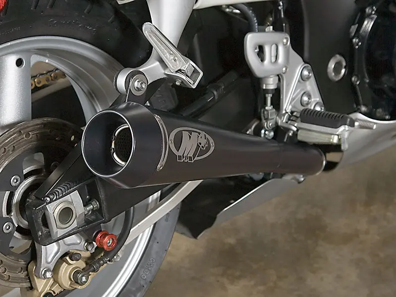 M4 Exhaust Dual Black Retro-Drag Slip Ons 1999-2007 Hayabusa Su9422 2