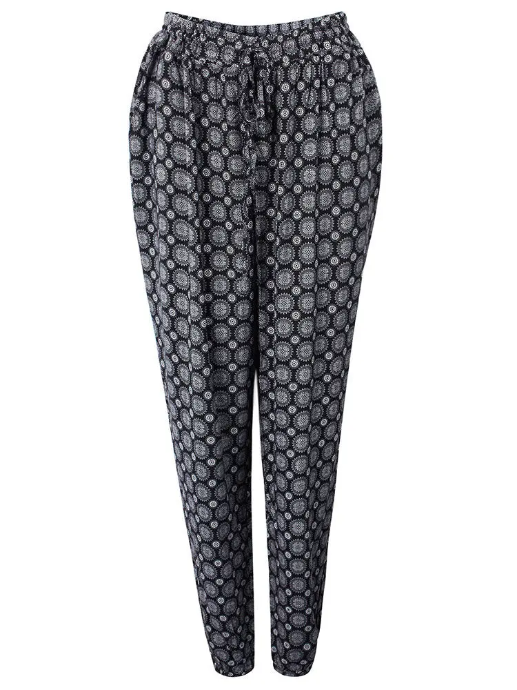 Casual Women Pattern Print Bloomers Pants 1