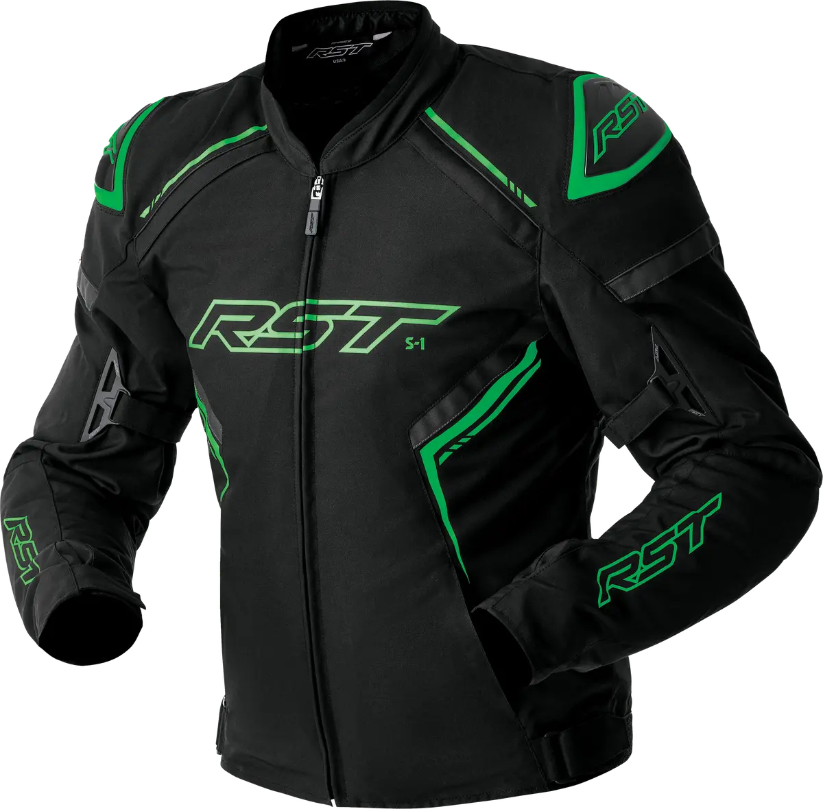 Rst S1 D3o Textile Jacket Black/Grey/Flo Grn 2X 103614F.Grn-48 1