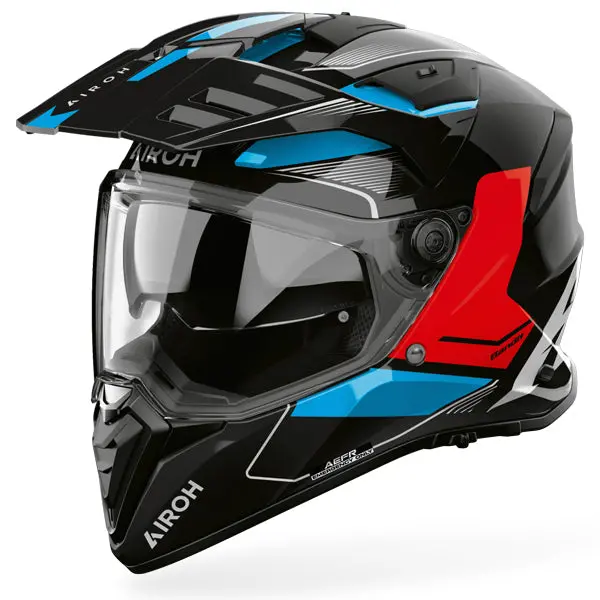 Airoh Bandit Tune Blue Red Gloss Adventure Helmet 1