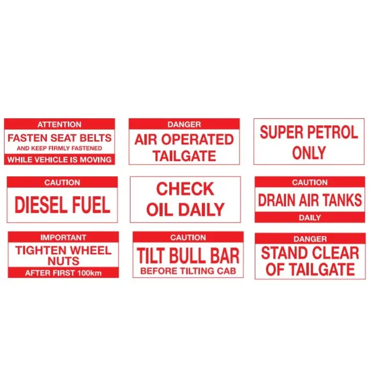 120Mm X 50Mm - Non-Reflective Advisory Stickers 1