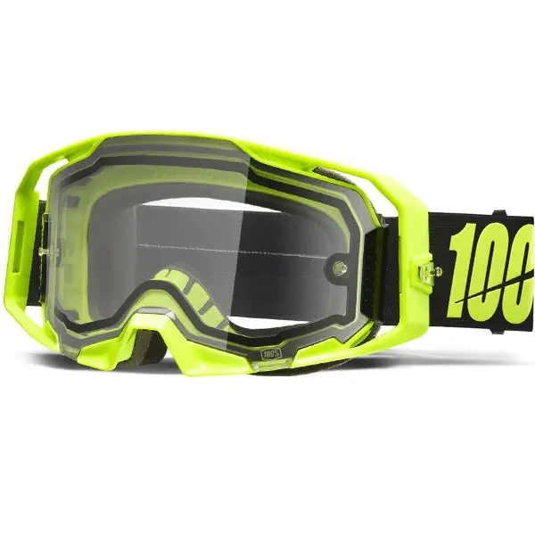 100% Armatic Enduro Goggles Neon Yellow - Clear Lens 1