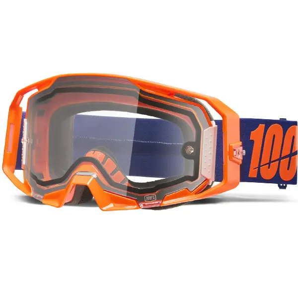 100% Armatic Enduro Goggles Neon Orange - Clear Lens 1