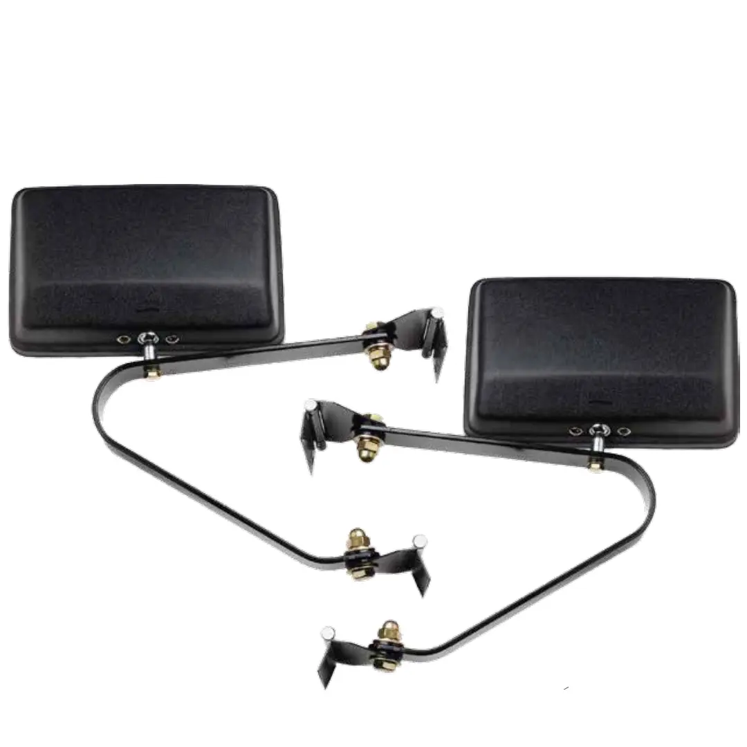 Britax Mirror Heads - Flat Glass Black Plastic Moudled Mirror Head - Powder Coated Black Steel Brackets 1