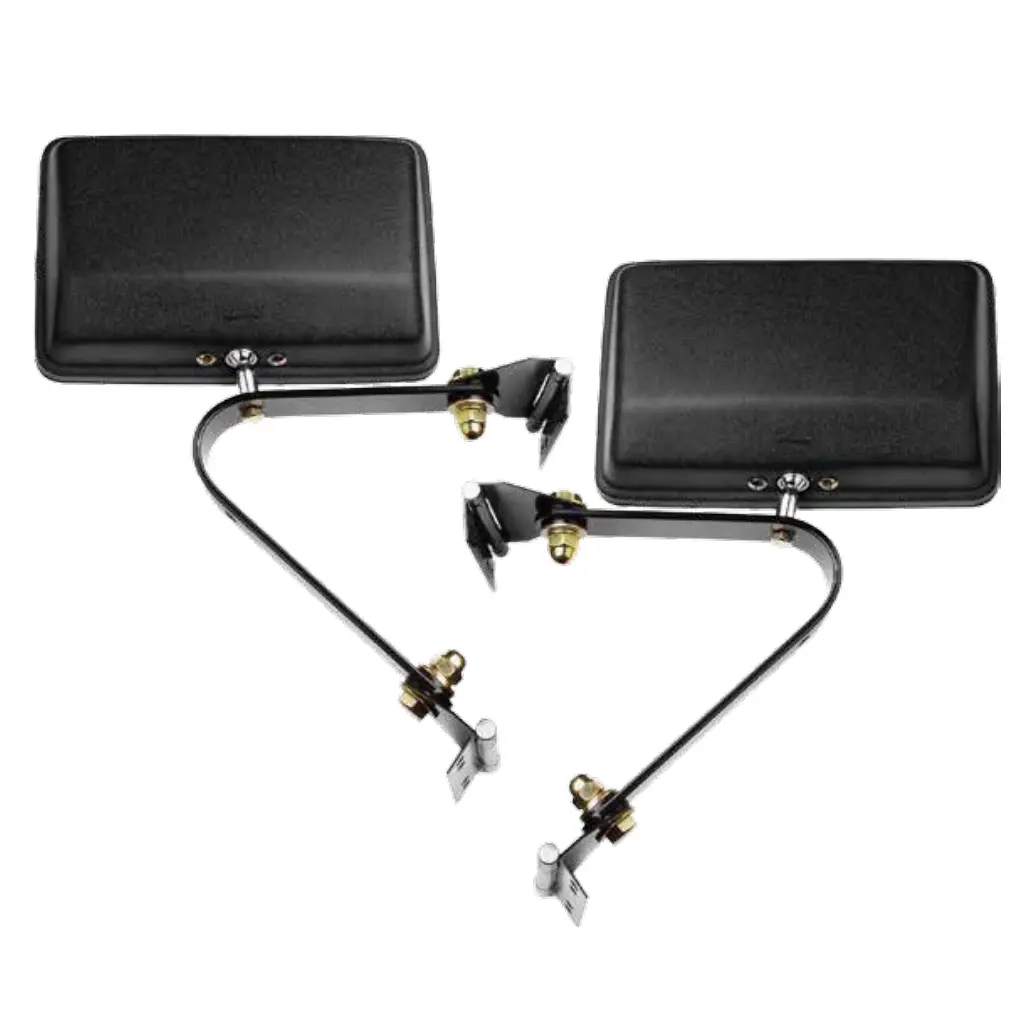 Britax Mirror Heads - Flat Glass Black Plastic Moudled Mirror Head - Powder Coated Black Steel Brackets 1
