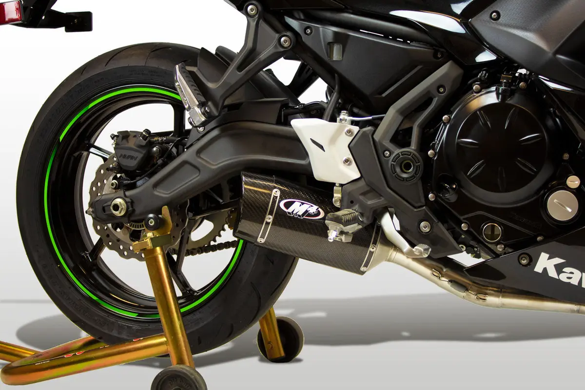 M4 Exhaust  Stainless Steel Full System With Carbon Fiber Canister Ninja 650/Z650 2017-2025 Ka6624 1