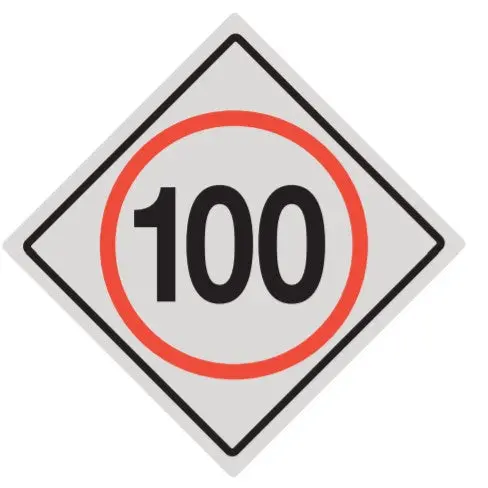 250Mm X 250Mm - 100 Diamond Shape - Class 2 Material - Sticker/ Aluminium/ Galvanised 1