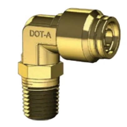 Dot Push Fitting- 90 Degree Swivel Male Elbow- Metric Tube To Nptf Male Pipe Thread Bp Mdq69dots 1