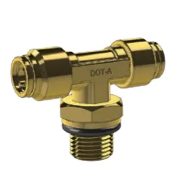 Dot Push Fitting- Swivel Male Branch Tee - Imperial Tube To Metric Thread Bp Dq72dots 1