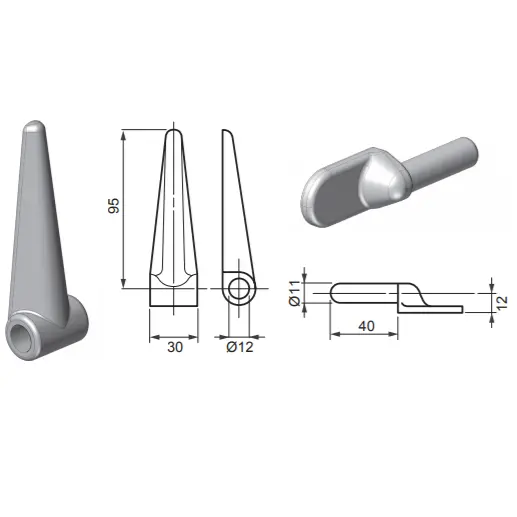 Rounded Dropside Hinges 70Mm 95Mm 120Mm 1