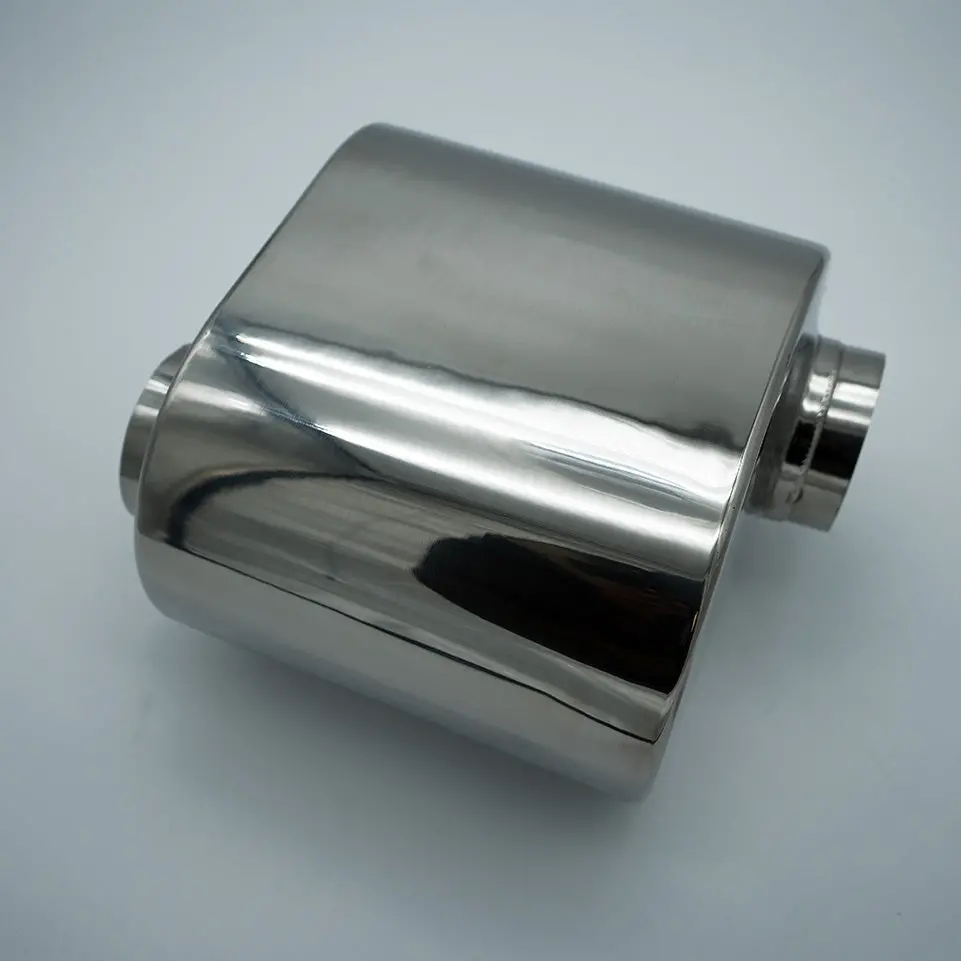 316 Stainless Universal Mini Oval Muffler, 2.5" Inlet X 2.5" Outlet 1