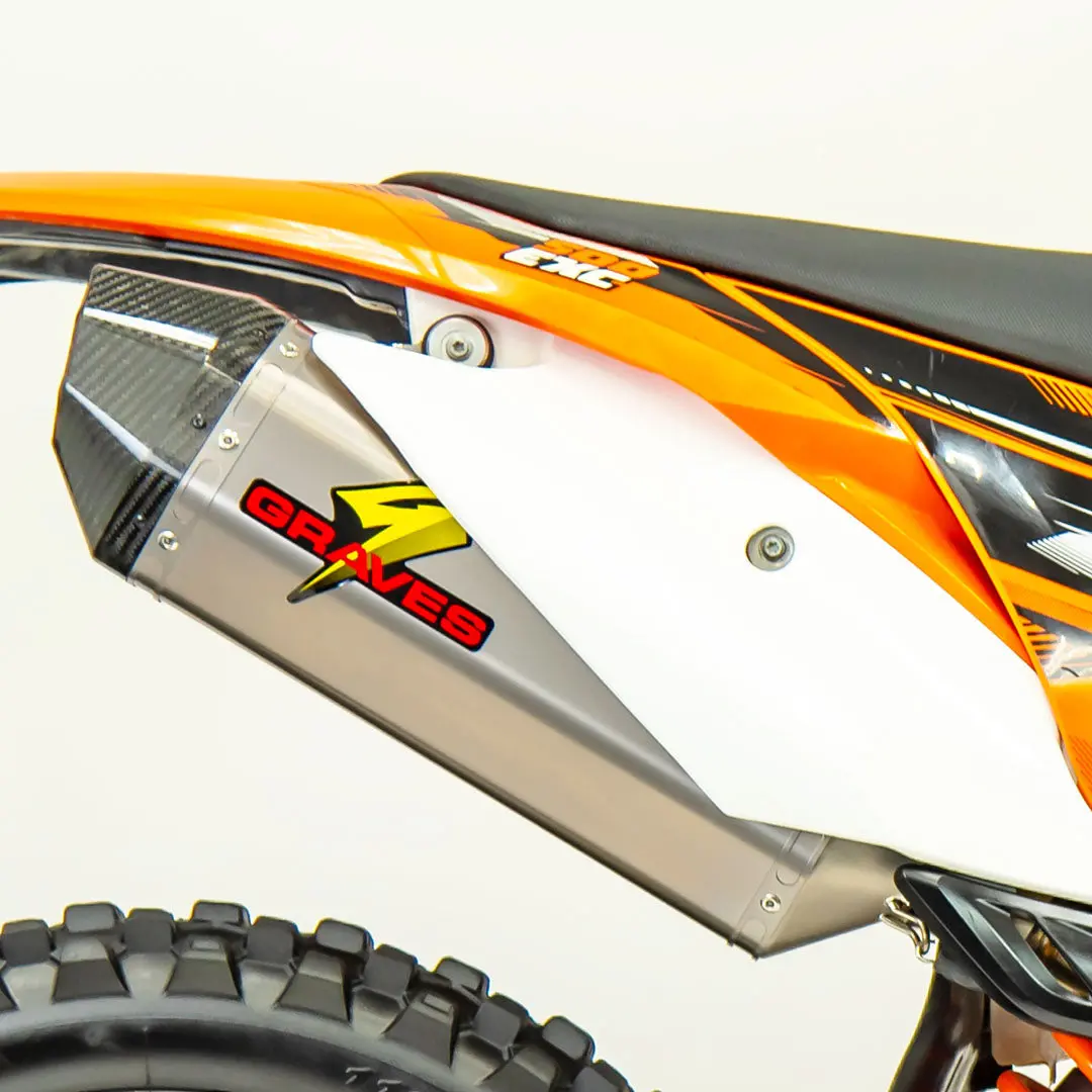 Titanium Octagon Dual Sport / Offroad Slip-On Exhaust - Carbon End Cap 1