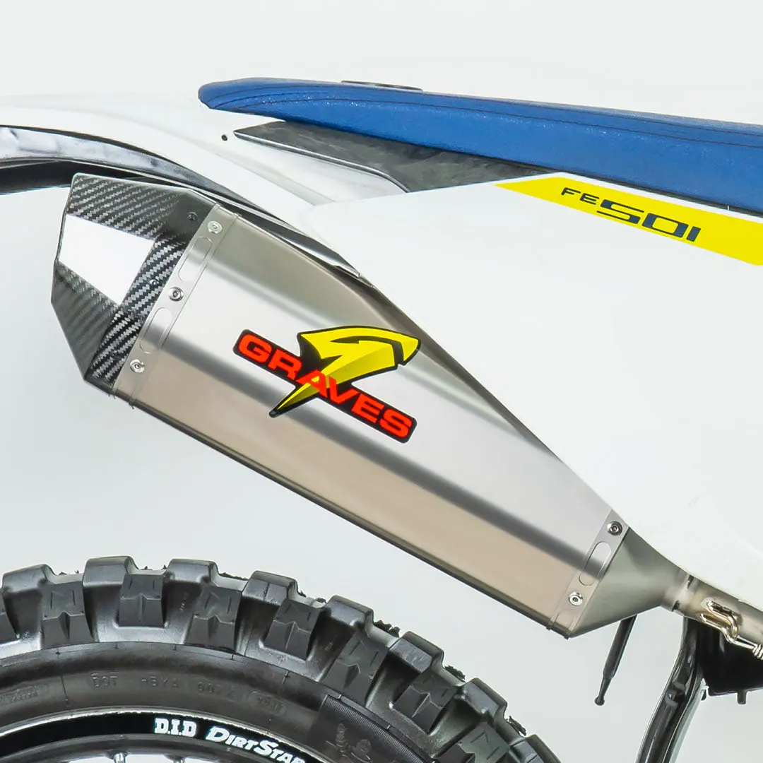 Ktm Husqvarna Titanium Octagon Dual Sport / Off-Road Slip-On Exhaust - Carbon End Cap 1