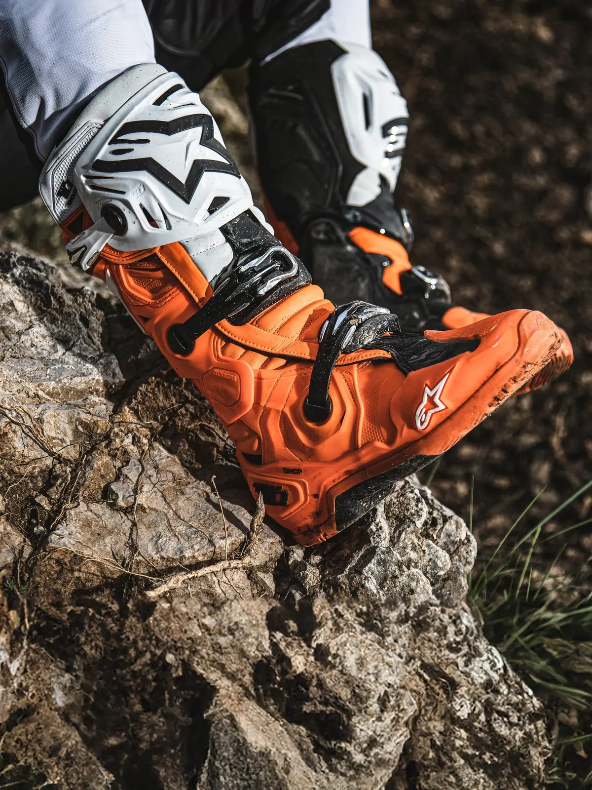 Alpinestars Tech 10 Enduro Boots Orange Fluo Black White 6