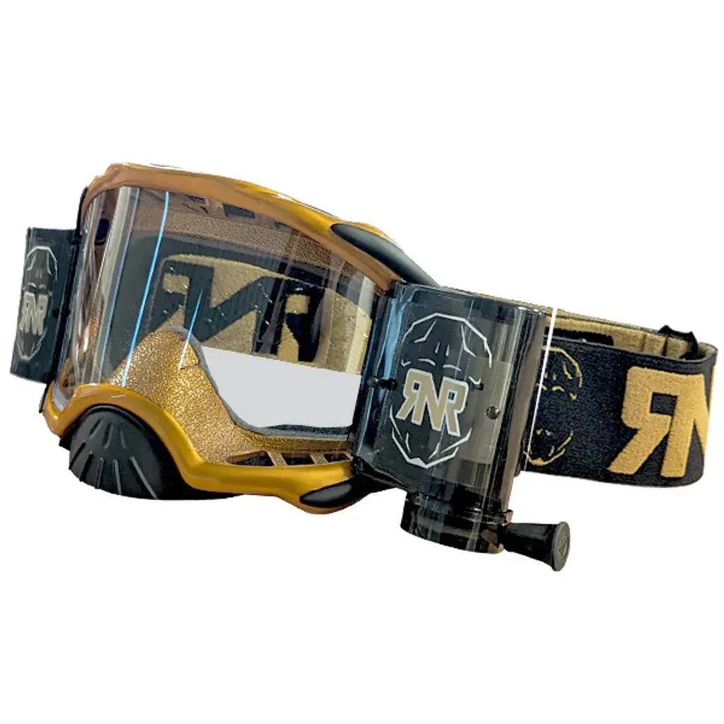 Rip N Roll Rnr Platinum 48Mm Motocross Goggles - Gold 1