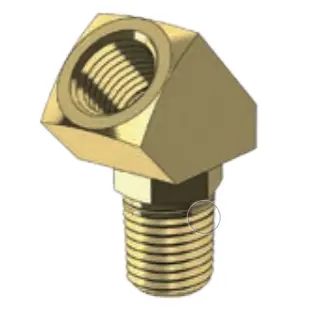 Brass Fitting - 45 Degree Male To Female Swivel Elbow - Imperial 1